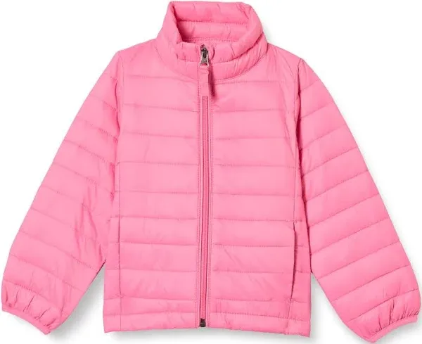 Amazon Essentials Girls and Toddlers' Lightweight Water-Resistant Packable Mock Puffer Jacket