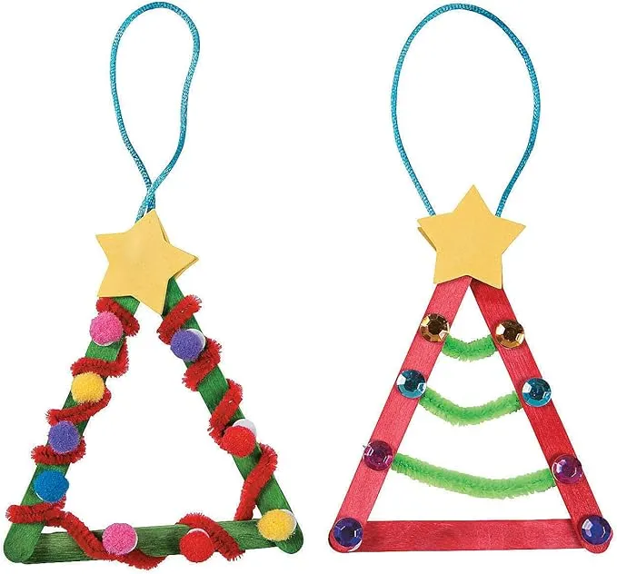 Fun Express Christmas Tree Craft Stick Ornament Craft Kit