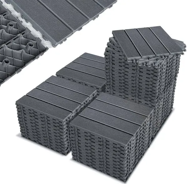 ZJT 44 Pack Plastic Interlocking Deck Tiles