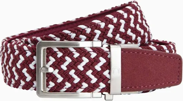 Braided Maroon Golf Ratchet Belt 1.38" [35mm]