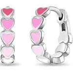 in Season Jewelry Heart Cascade Huggie Hoops Pink