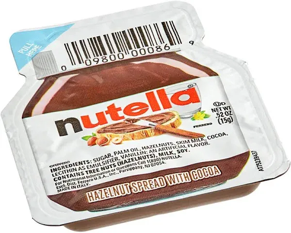 Nutella Chocolate Hazelnut Spread Portion Control Packets