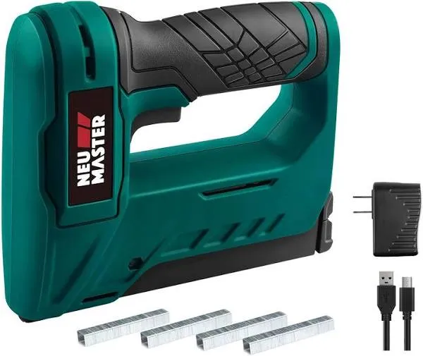 NEU MASTER Electric Staple Gun Cordless Li-ion Rechargeable Battery Staple Guns kit with Staples