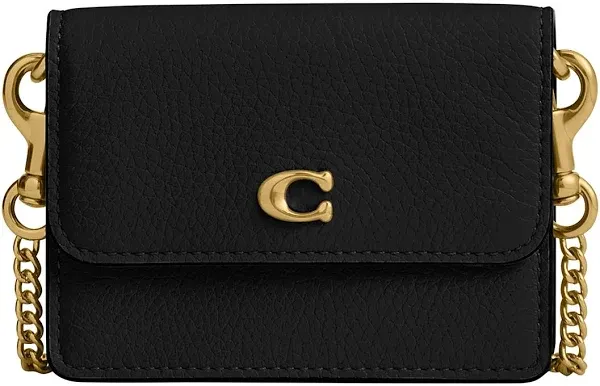 COACH ESSENTIAL HARD FLAP CARD CASE CROSSBODY NIP NWT