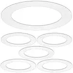 6 Pack Gloss White Goof Trim Ring for 6&#034; Inch Recessed Lighting Trim Can Light T