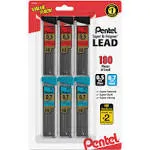 Pentel - Super Hi-Polymer Lead Refill Value Pack, 0.5 mm; 0.7 mm, HB, Black, 30/Tube, 6 Tubes/Pack