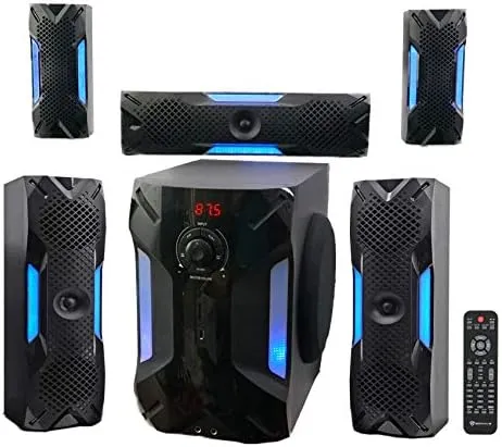 Rockville HTS56 1000w 5.1 Channel Home Theater System/Bluetoo<wbr/>th/USB+8&#034; Subwoofer