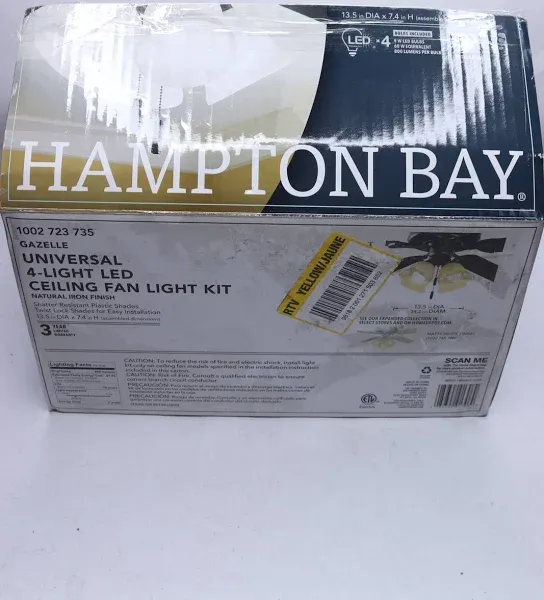 Hampton Bay Gazelle Universal 4 light Led Ceiling Fan Light Kit 1002 723 735 NEW