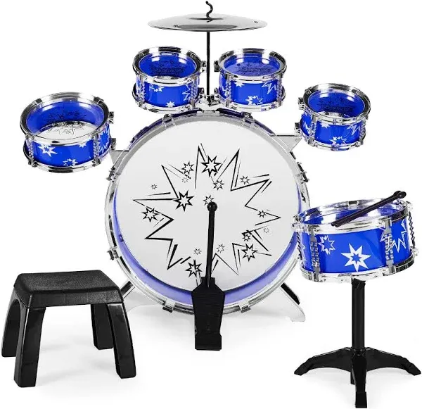 Best Choice Products 11-Piece Kids Starter Drum Set w/ Bass Drum