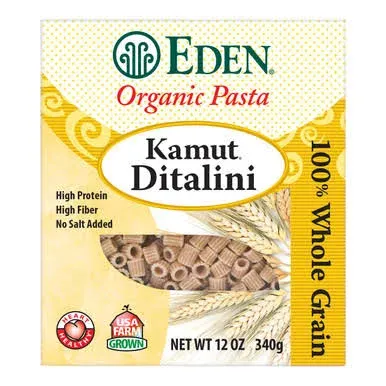 Eden Foods
           Organic Pasta Company Kamut Ditalini -- 12 oz
        
        
        
        
        
          
          SKU #: 024182111644
          
            Shipping Weight:
              0.86 lb
            
          
          
            Servings:
              About 6