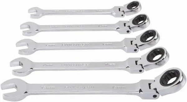 Pittsburgh Flex-Head Metric Ratcheting Combination Wrench Set