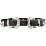 B-low the Belt - Baby Bri Bri Leather Belt - Black/Silver - Size: Small