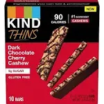 THINS Dark Chocolate Cherry Cashew, 0.74 Ounce, 10 Count, Gluten Free Bars, 5...