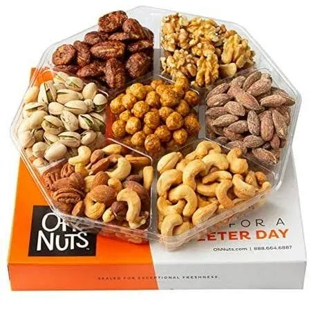 Oh! Nuts 7 Variety Roasted Salted Nuts Holiday Gift Basket