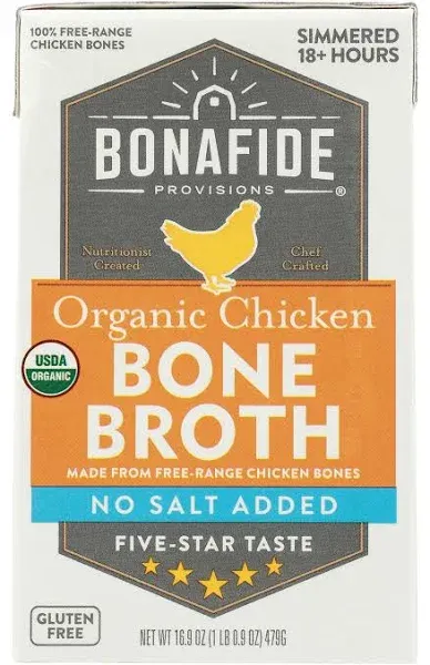 Bonafide Bone Broth Chicken No Salt Added Dry - 16.9 FZ