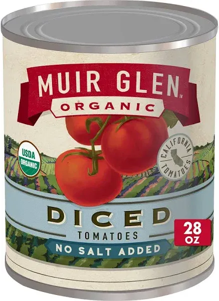 Muir Glen Organic Diced Tomatoes, No Salt Added, 28 oz