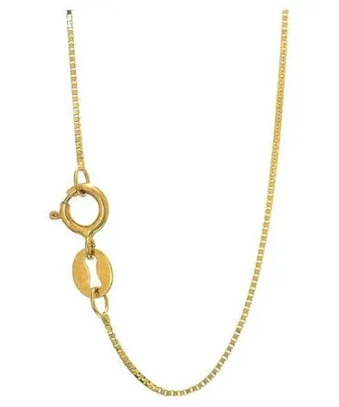 10K Yellow Solid Gold Box Chain Necklace