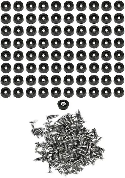 80 Round Rubber Feet w/Screws - .250 H X .671 D - Made in USA - Cutting Boards