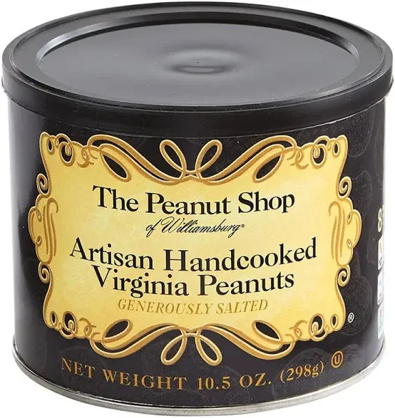 The Peanut Shop of Williamsburg Artisan Handcooked Virginia Peanuts Generously Salted 10.5 oz