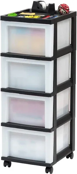 IRIS 4-Drawer Cart with Organizer Top