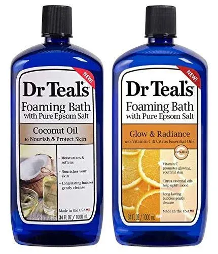 Dr. Teal&#039;s 2-Pack Foaming Bath Set - Relax with Melatonin &amp; Vitamin C