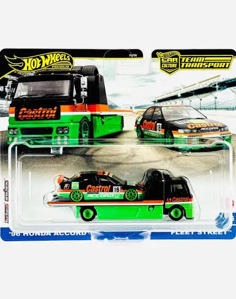 Hot Wheels Team Transport '96 Honda Accord & Fleet Street Diecast Car