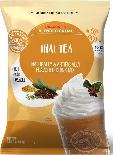 Big Train Dragonfly Thai Tea Blended Creme Beverage Mix - Bag (3.5 lbs)