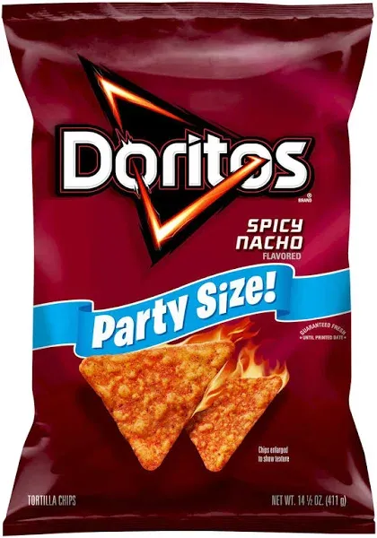 Doritos Spicy Nacho Flavored Party Size Tortilla Chips, 14.5 oz