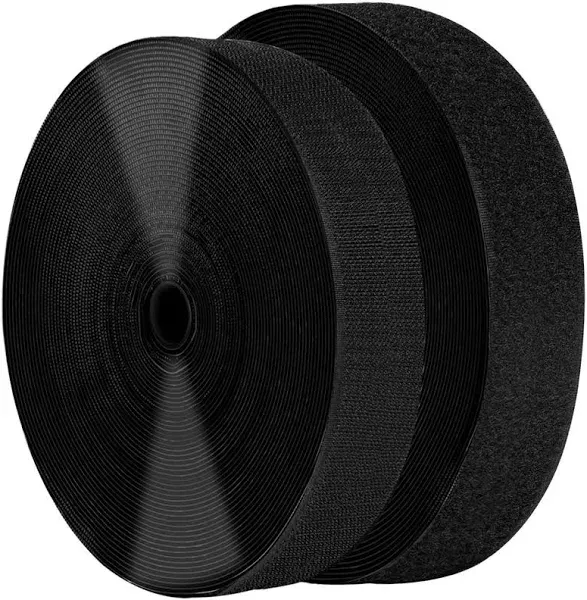 Nurkul 82 Feet Black Self Adhesive Hook and Loop Tape Sticky Back Fastening Roll