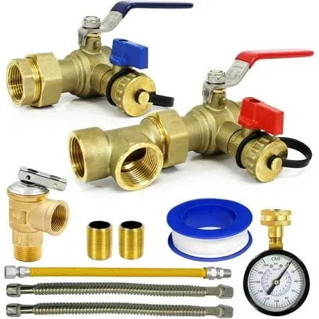 CMI Inc 3/4 in. Tankless Water Heater Valves IPS Installation Complete Kit