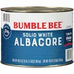 Bumble Bee Solid White Albacore Tuna in Water, 66.5 oz Bulk Food Service Can - Wild Caught Tuna - 21g Protein per Serving, High in Omega-3s -