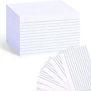 1000PCS Index Cards, Lined Flash Cards Ruled Index Cards Flashcards Notecards Study Cards Note Cards 3" x 5" for Studying White