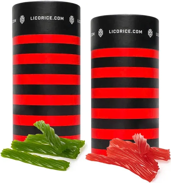 Licorice.com Gourmet Licorice Candy Duo Pack Watermelon and Green Apple Shorties