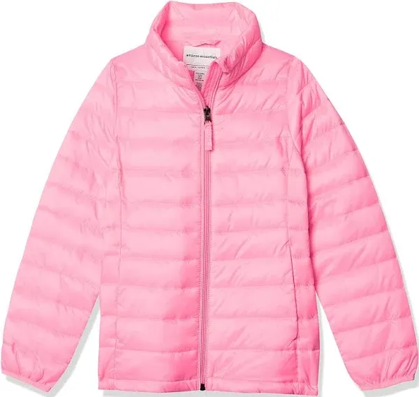 Amazon Essentials Girls and Toddlers' Lightweight Water-Resistant Packable Mock Puffer Jacket