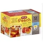 H.E.B Iced Tea Single Serve Cups 12 cts. Peach (Pack of 2)