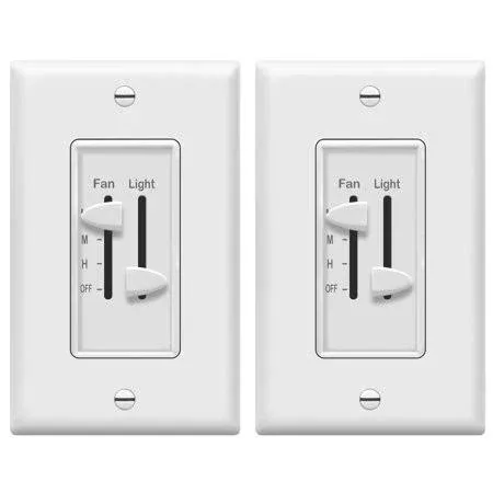 ENERLITES 3 Speed Ceiling Fan Control and Dimmer Light Switch