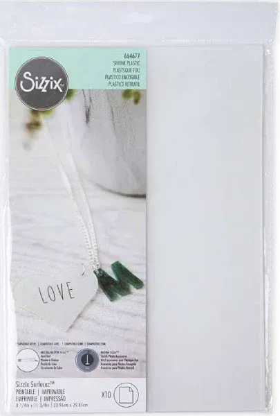 Sizzix Surfacez Printable Shrink Plastic