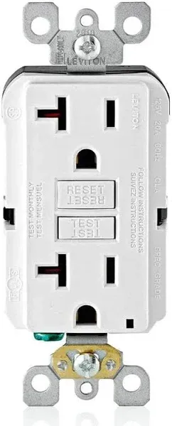 Leviton 20 Amp 125-Volt Duplex Self-Test Slim GFCI Outlet (4-Pack)