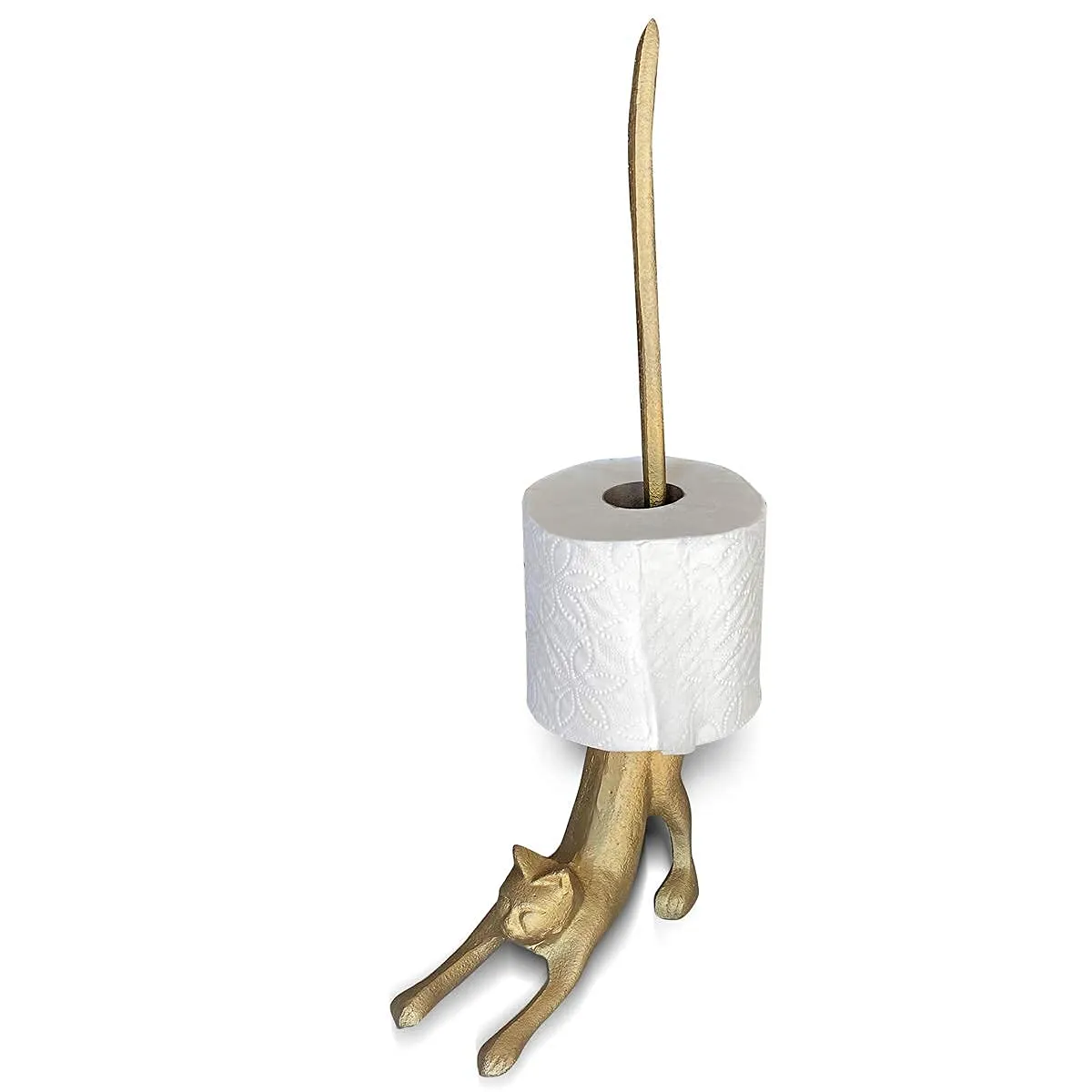 Wallcharmers Gold Cat Paper Towel Holder