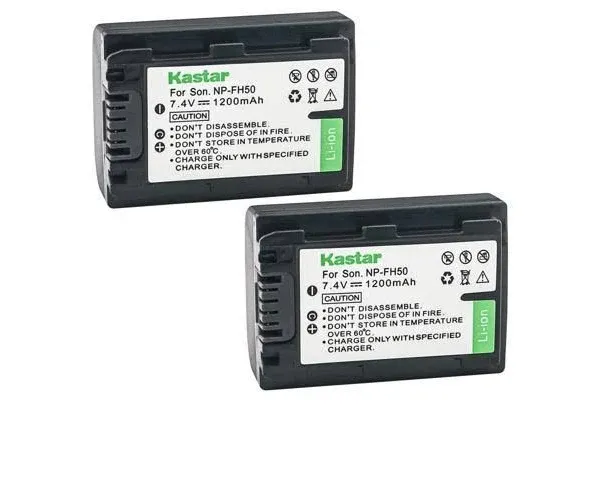 Kastar Np-fh50 Battery (2-Pack) for Sony NP-FH40 NP-FH30 and Dslr-a230 Dslr-a330 DSLR-A290 Dslr-a380 DSLR-A390 HDR-TG1E HDR-TG3