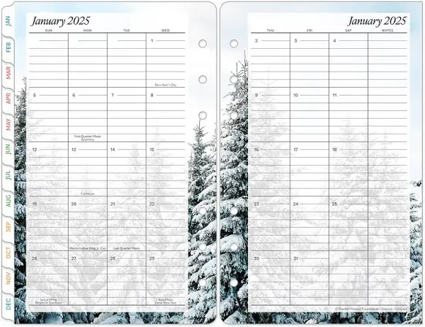 FranklinCovey Seasons Two-Page Monthly Calendar Tabs