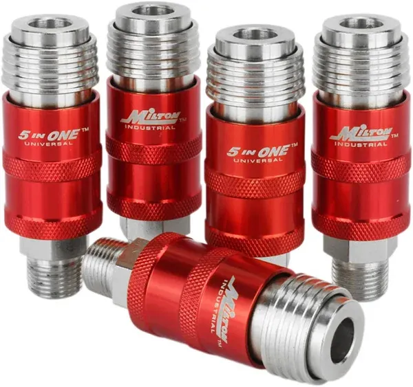 Milton 5 In ONE Universal Safety Exhaust Quick- Connect Industrial Coupler