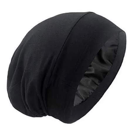 Satin Bonnet Silk Lined Sleep Cap- Adjustable Hair Cover for Women Men Frizzy...