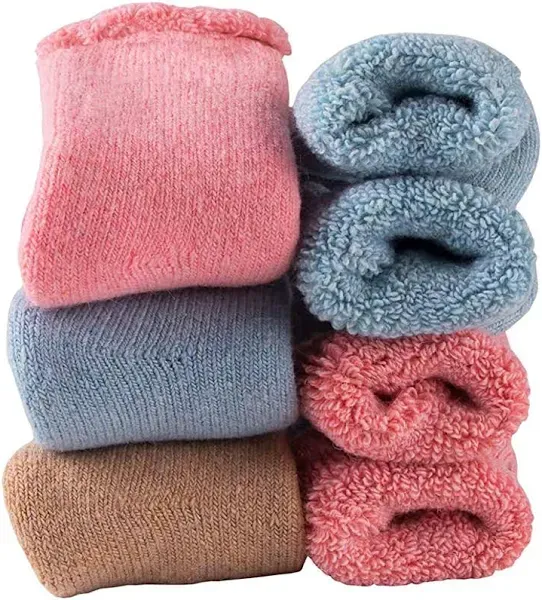 Baby Toddler Thick Wool Socks - Super Warm Soft 1-3T Solid Super Thick (3pack)