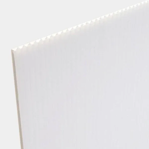 18 in. x 24 in. 4 mm Thick Plastic White Corrugated Twinwall Sheets (15-Pack)