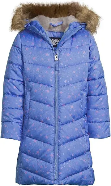 Lands' End Girls' Fleece-Lined Down Alternative ThermoPlume Coat