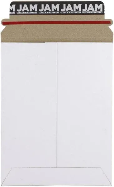 JAM PAPER Stay-Flat Photo Mailer Envelopes with Peel & Seal Closure - 6 x 8 - White - 6 Rigid Mailers/Pack