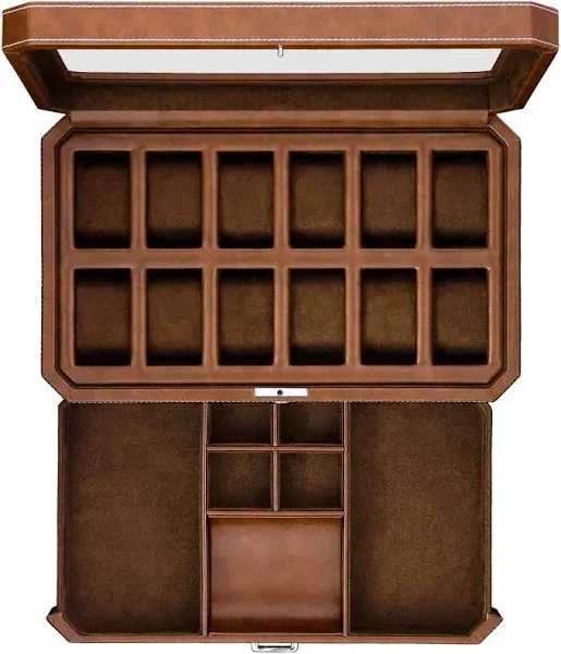 Rothwell 12 Slot Leather Watch Box