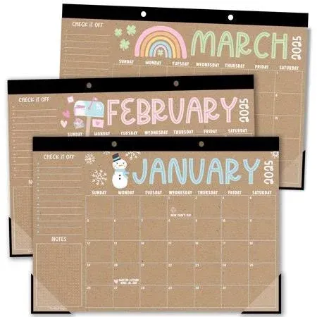 Hadley Designs Doodle Large Desk Calendar 2025-2026