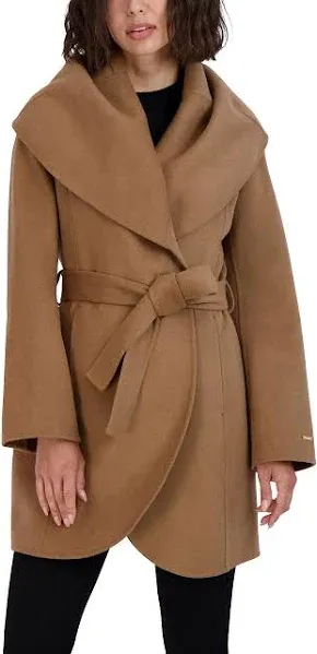 Tahari Marilyn Belted Coat, Camel, XS, Wool Blend, Preloved